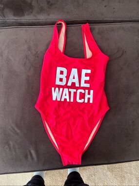 PRIVATE PARTY Red Baewatch One-Piece Swimsuit NWOT